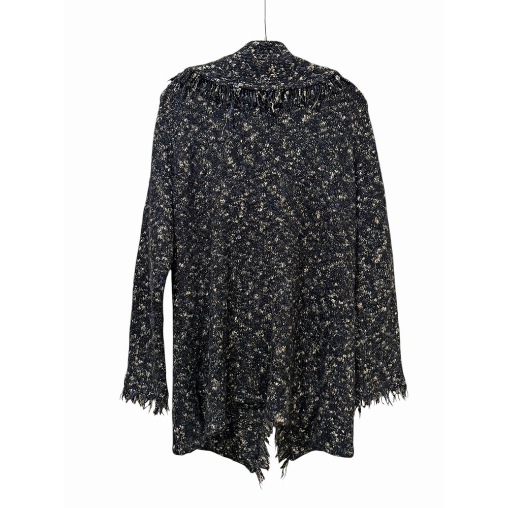 Mercer And Madison XL black Heathered Fringe Cardigan C - Picture 2 of 4